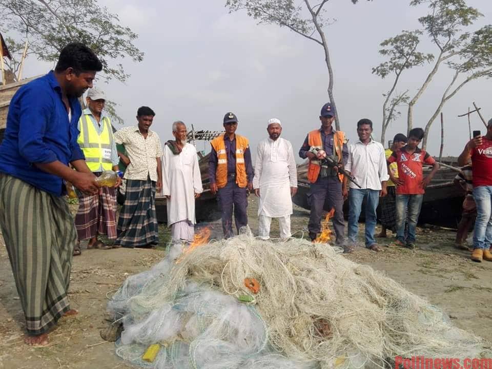 কমলনগরে ৭০ হাজার মিটার কারেন্ট জাল ধবংস